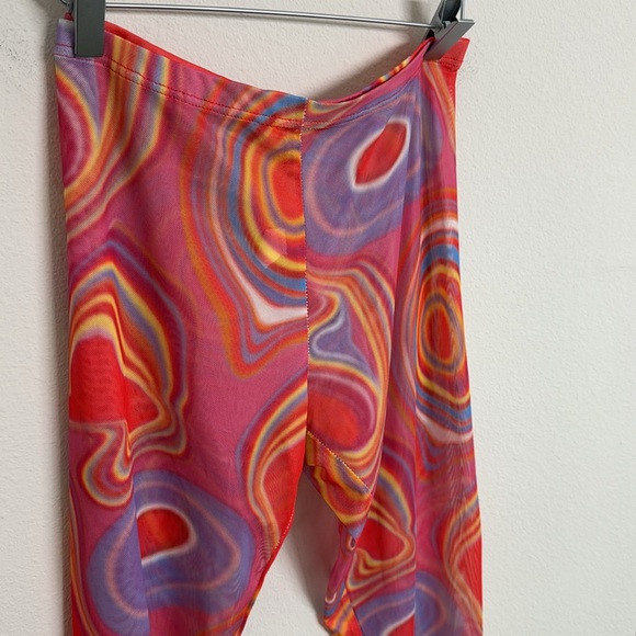 Psychedelic Full Cover Mesh Leggings Sz XL - Picture 2 of 4